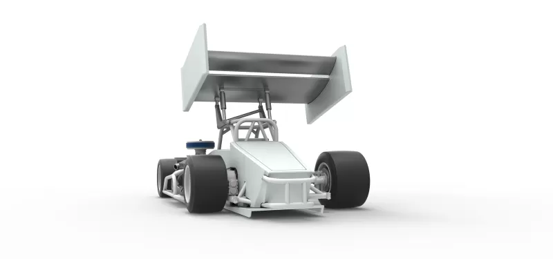 Supermodified front engine Winged race car V4 Scale 1:25 - Model preview 14