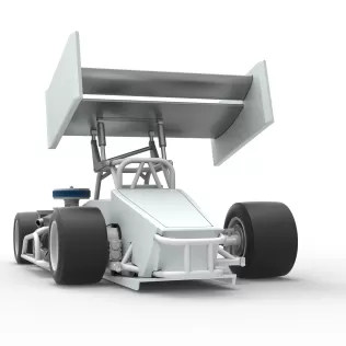Supermodified front engine Winged race car V4 Scale 1:25 - Model thumbnail 14