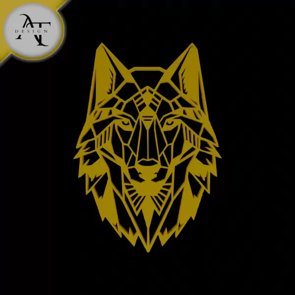 Wolf Head - Geometric - 2D Wall Art Decor - Model preview 1