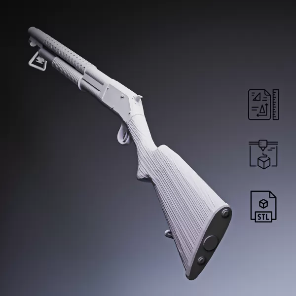 M1897 Pump-Action Shotgun - Model preview 5