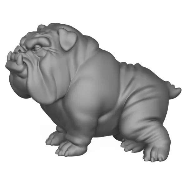 3D Printable Bulldog Dog Statue - Model preview 3