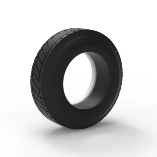 Vintage dirt Whitewall tire Scale 1:25 - Model thumbnail 8
