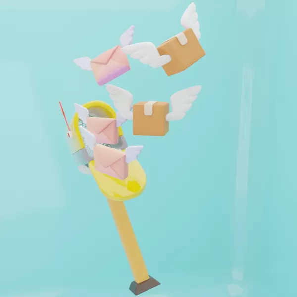 butterfly net with Flying Mailbox - Model preview 6