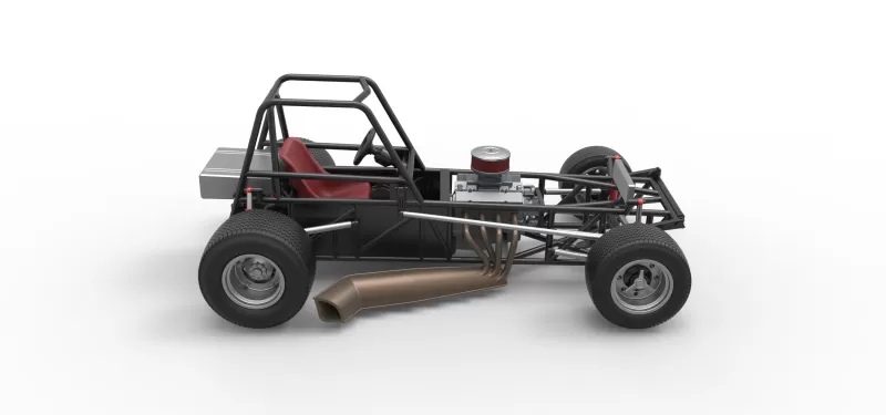 Vintage Dirt Modified stock car Base Version 3 Scale 1:25 - Model preview 19