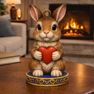 Cute Bunny with Heart – 3D Printable STL File - Model thumbnail 2