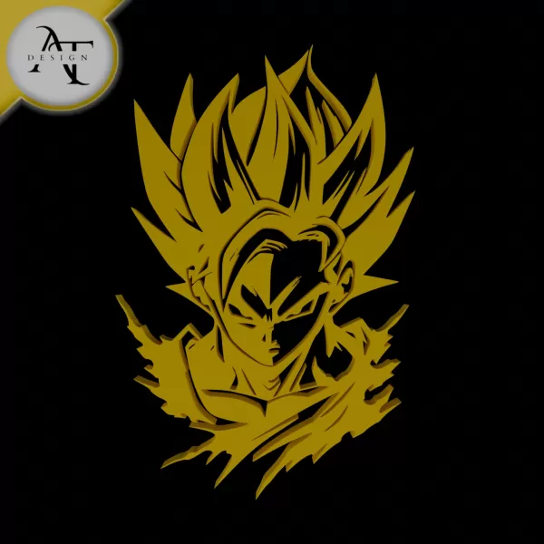 Gohan - Dragon Ball - Silhouette - 2D Wall Art Decor - Model preview 1