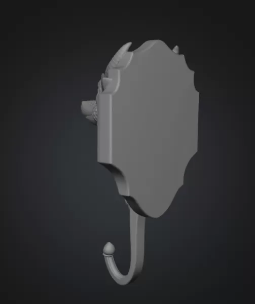Cute Dragon Wall Hook STL File Digital Download - Model preview 10