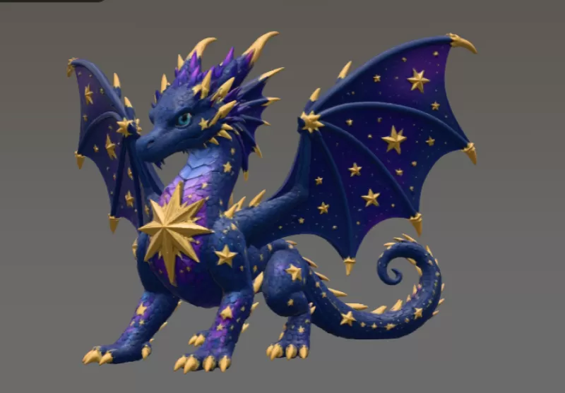 Celestial Star Dragon STL File for 3D Print - Model preview 14