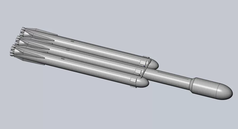 Basic Space X Falcon Heavy Model - Model preview 1