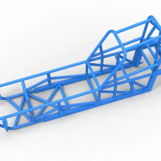 Frame of Vintage Dirt Modified stock car Version 3 Scale 1:25 - Model thumbnail 2