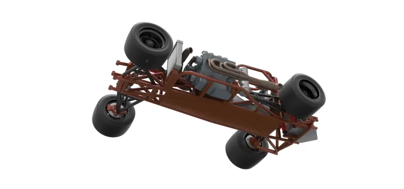 Supermodified front engine race car Base Version 3 Scale 1:25 - Model preview 3