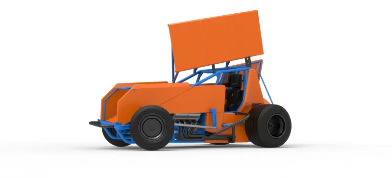 Winged Sprint car Version 2 while turning Scale 1:25 - Model preview 2