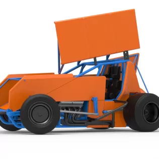 Winged Sprint car Version 2 while turning Scale 1:25 - Model thumbnail 2
