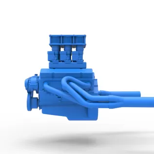 Engine of Vintage Supermodified stock car V3 Scale 1:25 - Model thumbnail 8