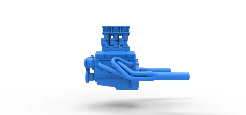 Engine of Vintage Supermodified stock car V3 Scale 1:25 - Model preview 8