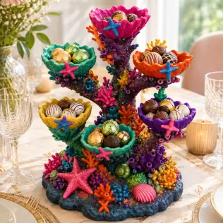 Colorful Coral Reef Tree Organizer STL File for 3D Print - Model thumbnail 5