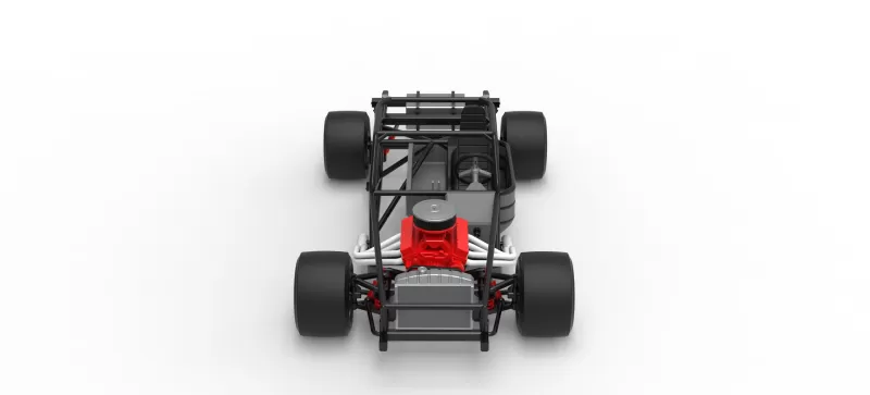 Vintage Asphalt Modified stock car Base V8 Scale 1:25 - Model preview 8