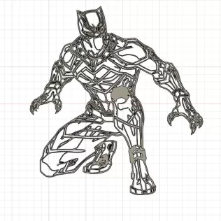 Silhouette Black Panthère - Marvel Wall art