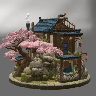 Japanese Tea House STL File for 3D Print - Model thumbnail 9