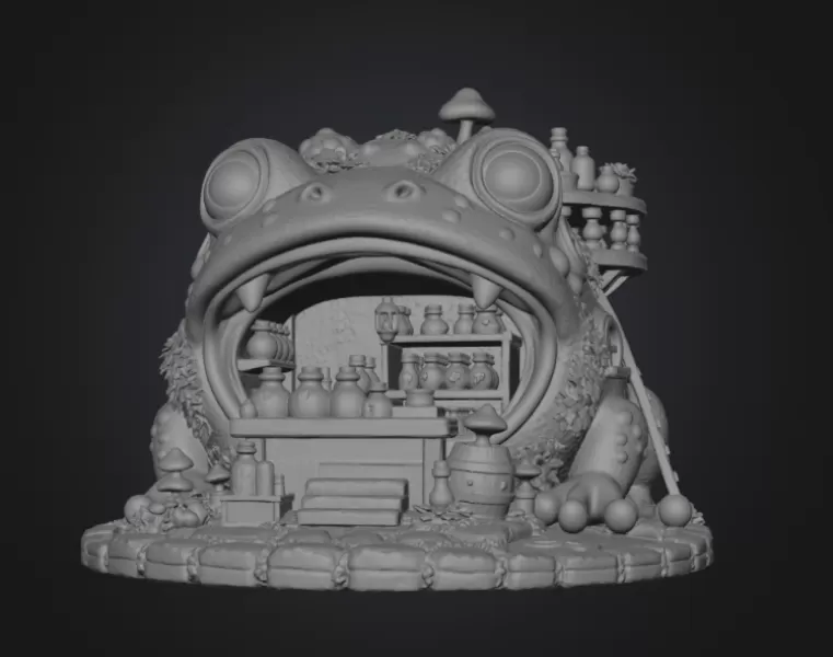 Frog Alchemist Apothecary STL File for 3D Print - Model preview 8