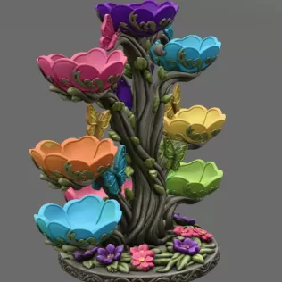Butterfly Flower Bowl Organizer STL File for 3D Print - Model thumbnail 10
