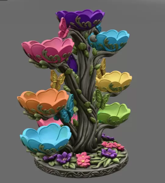 Butterfly Flower Bowl Organizer STL File for 3D Print - Model preview 10
