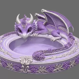 Amethyst Floral Dragon Bowl STL file for 3D Print - Model thumbnail 7