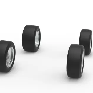 Wheel Set of Three Quarter Midget Scale 1:25 - Model thumbnail 3
