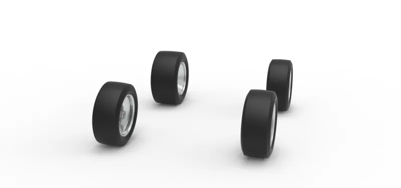 Wheel Set of Three Quarter Midget Scale 1:25 - Model preview 3
