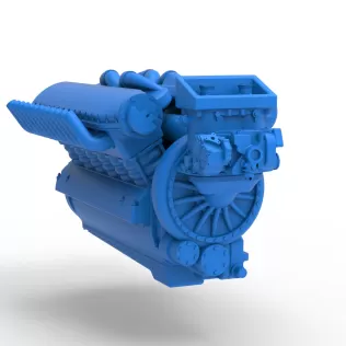 Engine V12 of Vintage Dragster Version 2 Scale 1:25 - Model thumbnail 17