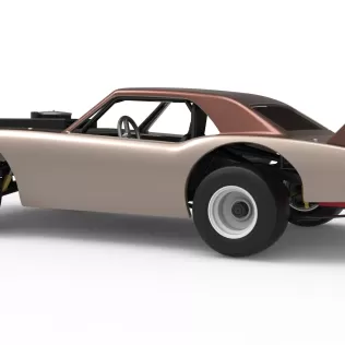 Vintage Semi-Late Model Stock Car while turning Scale 1:25 - Model thumbnail 13