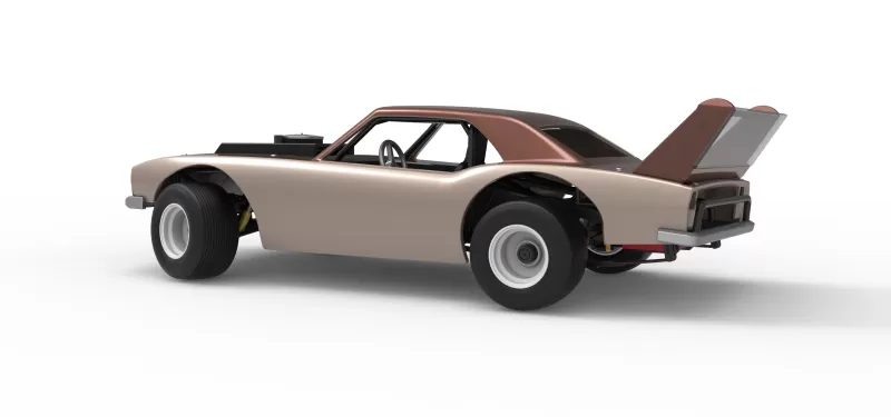 Vintage Semi-Late Model Stock Car while turning Scale 1:25 - Model preview 13