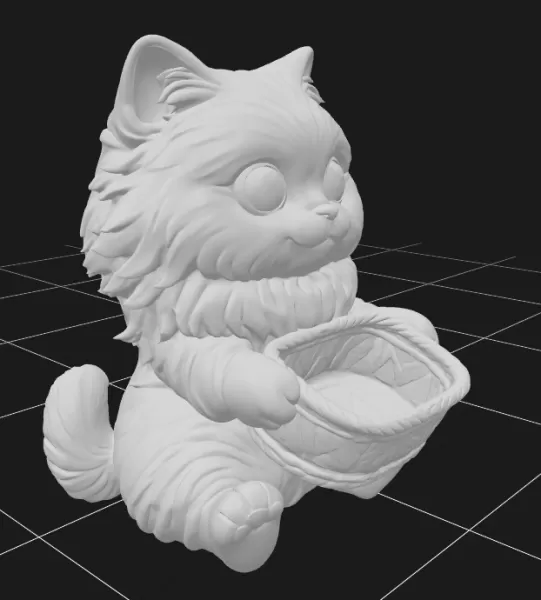 Persian Cat Holding a Gift Basket - Model preview 5