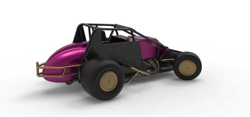 Dirt Silver Crown Car while turning Scale 1:25 - Model preview 20
