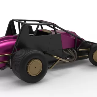 Dirt Silver Crown Car while turning Scale 1:25 - Model thumbnail 20