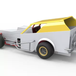 Vintage Dirt Modified stock car Version 7 Scale 1:25 - Model thumbnail 12