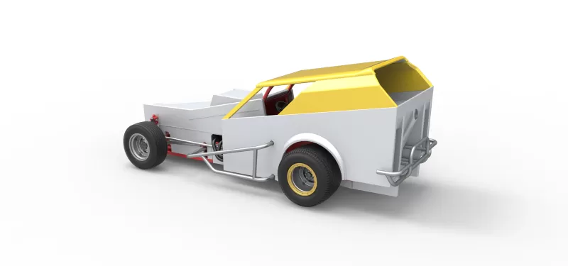 Vintage Dirt Modified stock car Version 7 Scale 1:25 - Model preview 12