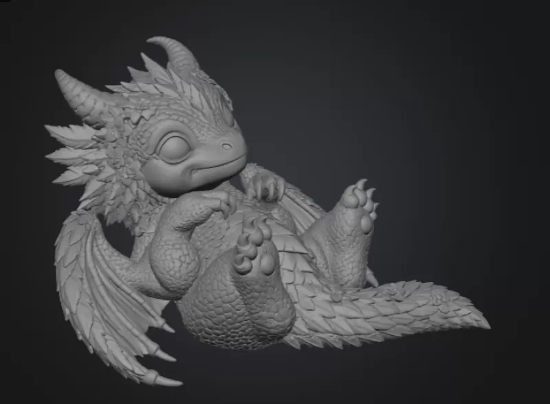 Bluebell Baby Dragon STL File for 3D Print - Model preview 13