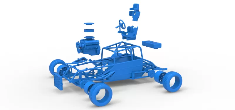 Canadian vintage modified stock car Base Scale 1:25 - Model preview 28