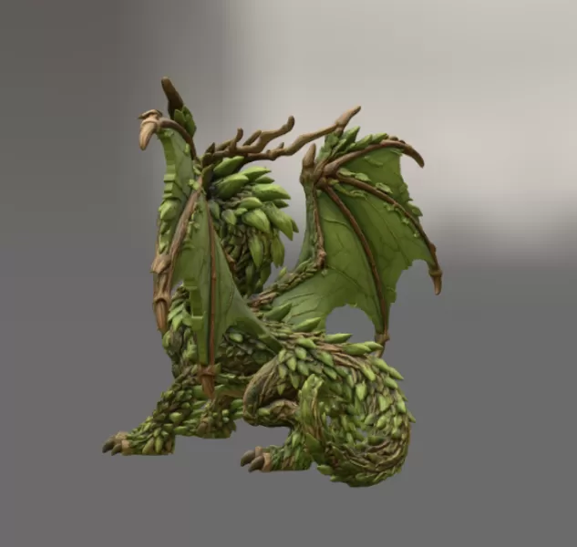 Woodland Guardian Dragon STL File for 3D Print - Model preview 7