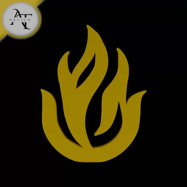 Simple Flame Symbol - 2D Art - Model preview 1