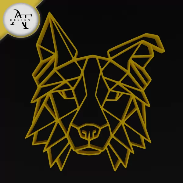 Dog - Geometric - 2D Wall Art Decor - Model preview 1