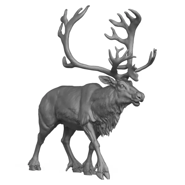 3D Printable Reindeer Statue - Model preview 5