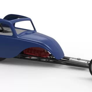 Front engine old school dragster with shell V13 Scale 1:25 - Model thumbnail 24