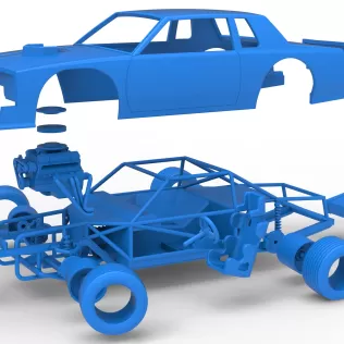 Vintage Dirt late model race car while turning Scale 1:25 - Model thumbnail 28