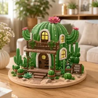 Cactus Cottage House STL File for 3D Print - Model thumbnail 5