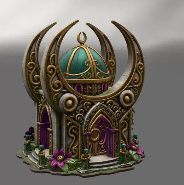 Celestial Moon Temple STL File for 3D Printing - Model preview 5