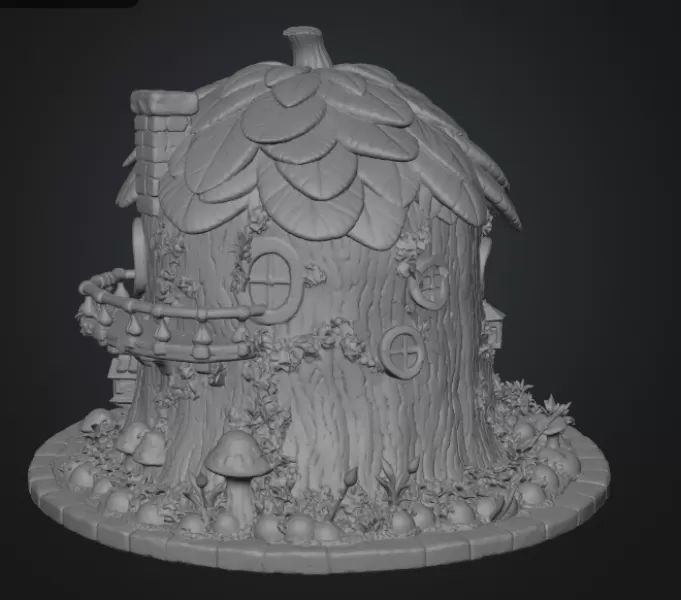 Enchanted Tree House Cottage STL File for 3D Print - Model preview 13