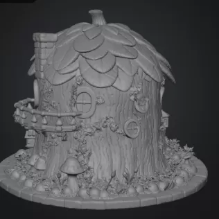 Enchanted Tree House Cottage STL File for 3D Print - Model thumbnail 13
