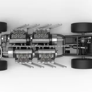 Vintage AWD Dragster Base Version 2 Scale 1:25 - Model thumbnail 11